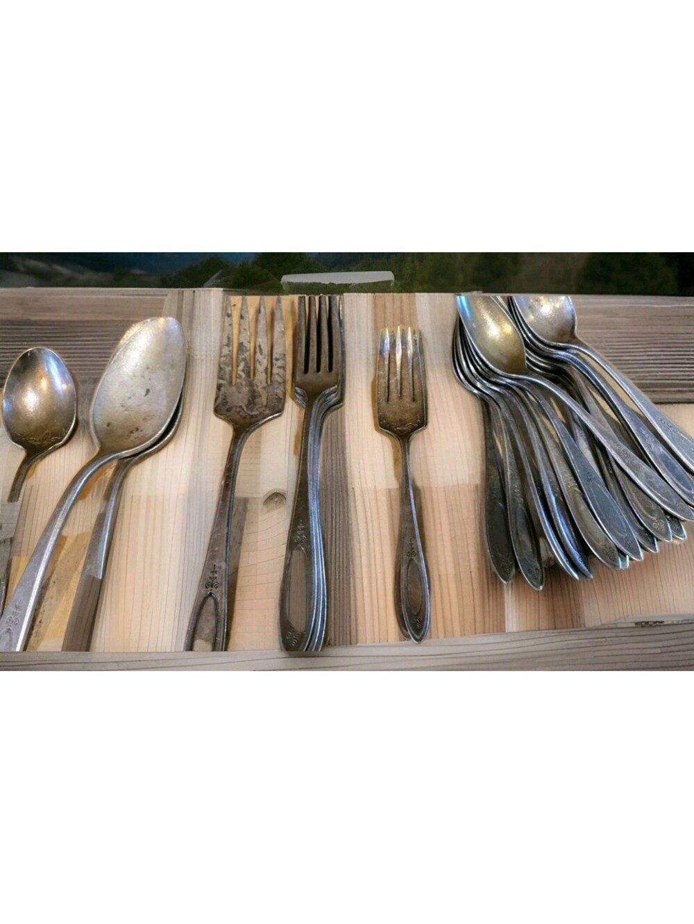 Adam 1917 Community Silver Plate 7 Forks 14 Teaspoons 1 Serving Fork Etc...Read